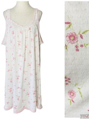 VINTAGE ARIA Pointelle Floral Nightgown